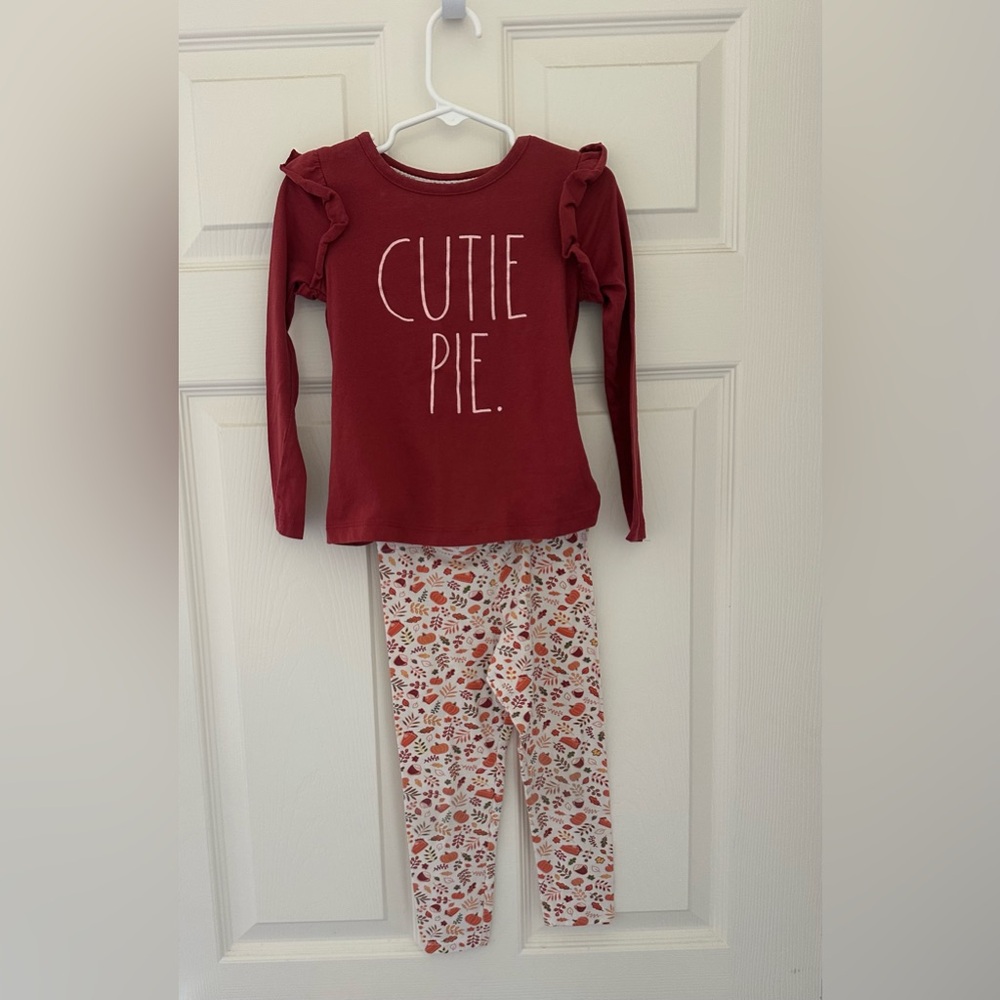 Rae Dunn Thanksgiving cutie pie shirt & pant set